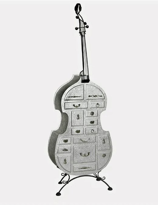 Подставка Контрабас-Комод (С-ЭК-S экокожа серебро) 11065