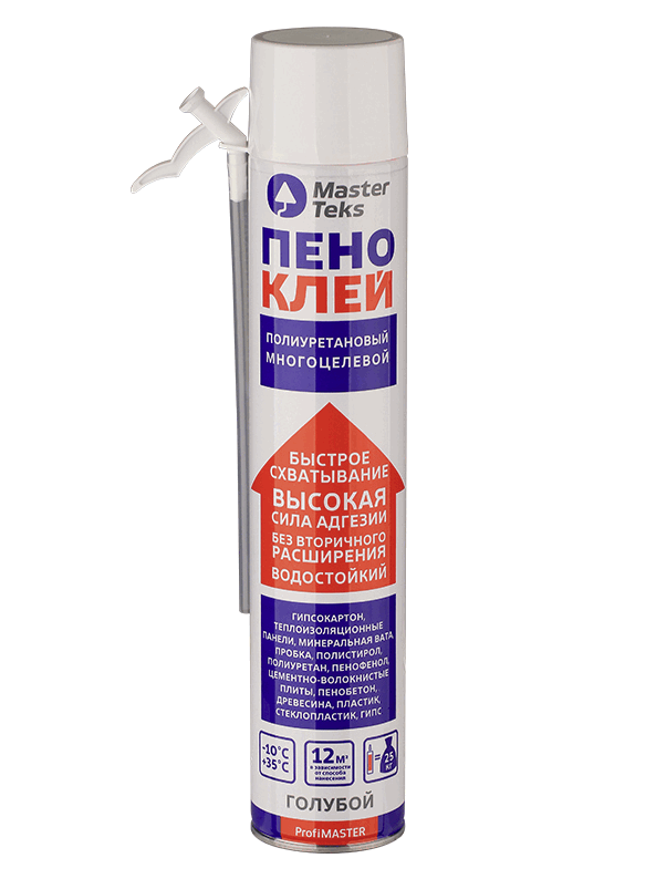 Пено-клей полиуретановый MasterTeks ProfiMaster многоцелевой 750мл