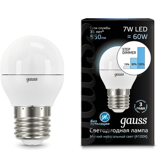 Лампа св/диод. Gauss Element Globe 7W E27 4100K
