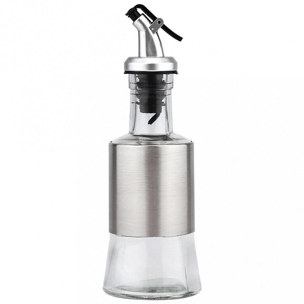 Бутылка ст д/масла "В юбке" "Аликанте" 200мл д6,5см h15см пл/дозатор "под хром" нерж/опл 008267 