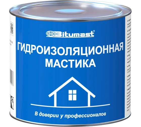 Мастика гидроизол. 2л Bitumast