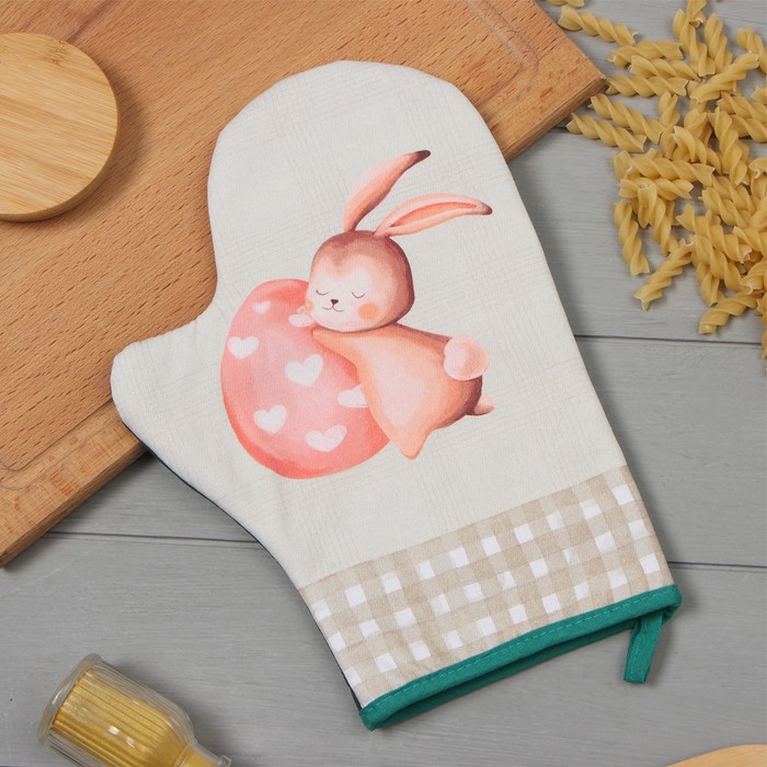Варежка-прихватка Этель "Пасхальный кролик" 20*28см  саржа 100% х/л ватин 9892070