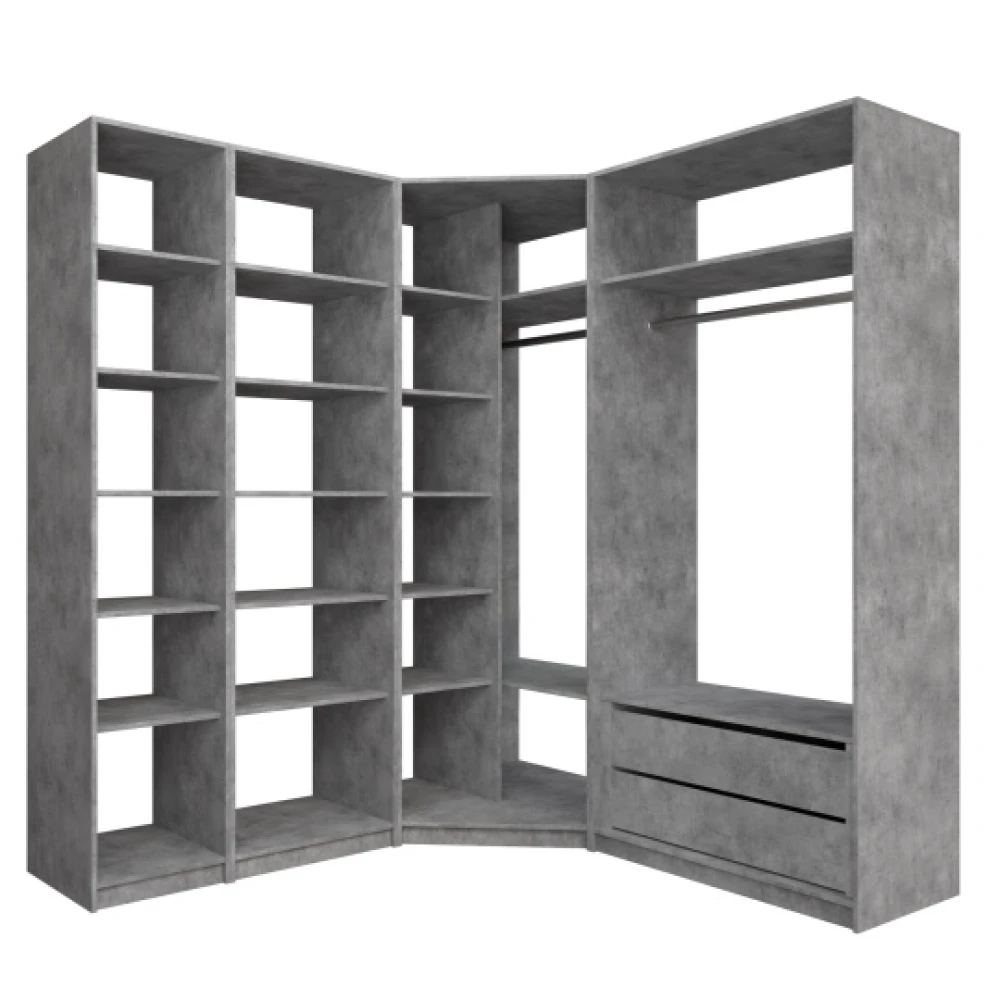 Система гардеробная угловая Локер 2200*1952*1944 Бетон