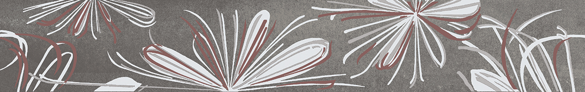 Бордюр Sonnet 50,5*6,2 grey flower