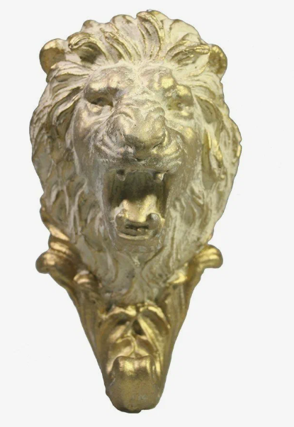 Изделие декоративное "Крючок Лев" слоновая кость +золото L6W6H12