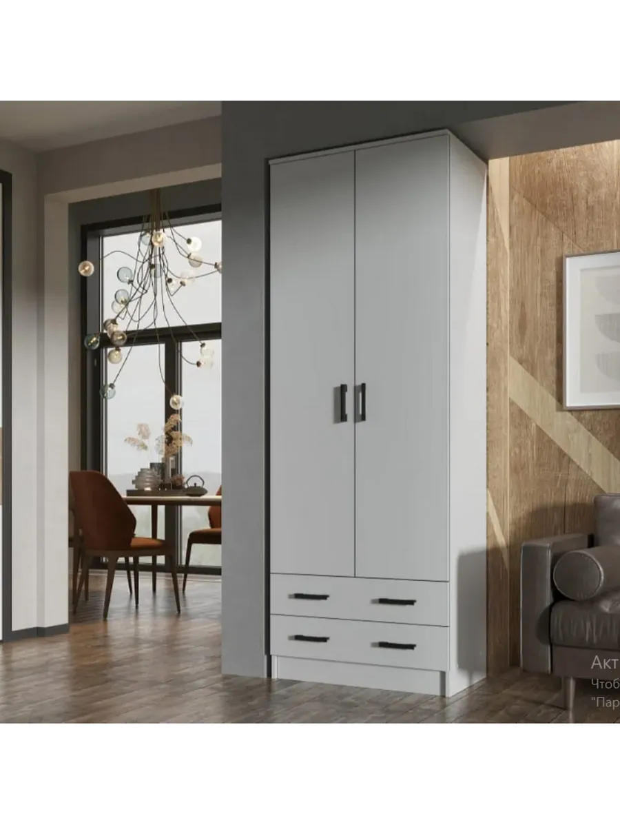 Шкаф Дуэт 2ств комбинированный Белый ЭРА