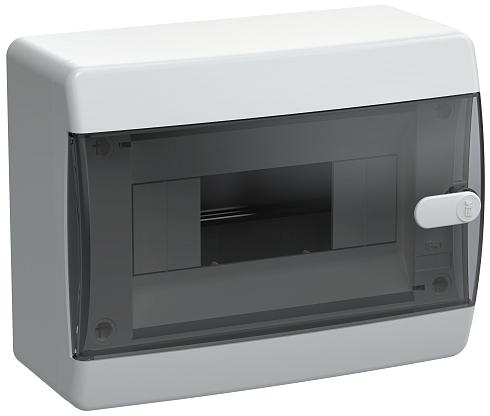Щит ИЭК ЩРН-П-8 навесной 8 модулей черная прозр. дверь IP41 Compact Union