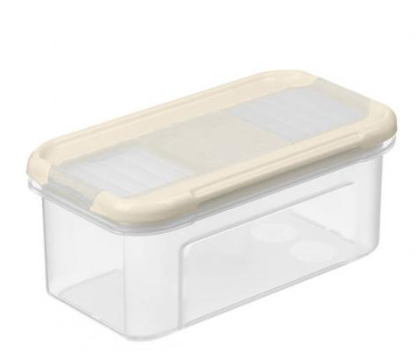 Емкость для сыпучих продуктов "Modena" прямоугольная 0,5л с дозатором (светло-бежевый)