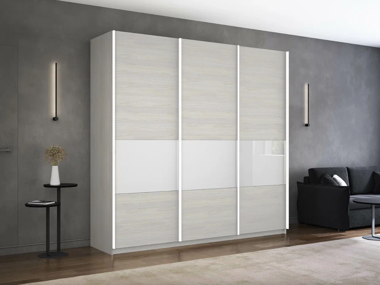 Шкаф Прайм 3-240 ШК 230 ясень анкор светлый