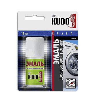 Эмаль для бытовой техники белая KUDO с кисточкой 15мл