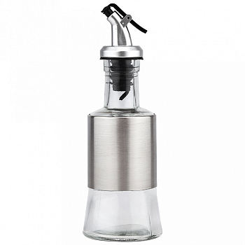 Бутылка ст д/масла "В юбке" "Аликанте" 200мл д6,5см h15см пл/дозатор "под хром" нерж/опл 008267 