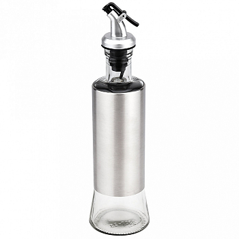 Бутылка ст д/масла "В юбке" "Аликанте" 320мл д6,5см h21см пл/дозатор "под хром" нерж/опл