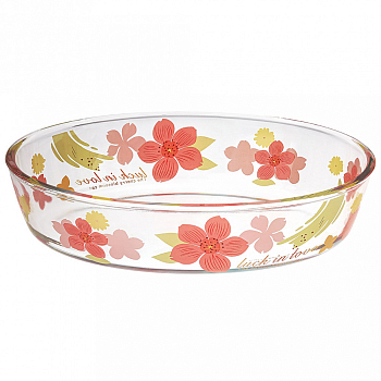 Форма ст д/запекания 1,4л 25,5*17,5см h6см овал боросилик./стекло с/дек "Luck in love 356В