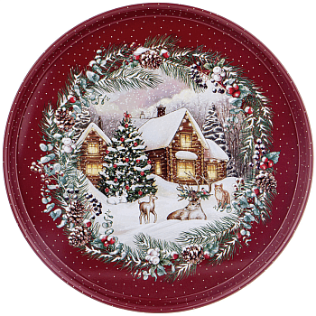 Поднос сервиров. AGNESS "Новый Год" 33*2,1см 898-132