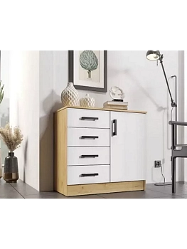 Комод ЭРА К800 1Д дуб вотан/белый 