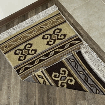Коврик Kilim Usak из хлопка 60*90 коричневый-бежевый UK1779