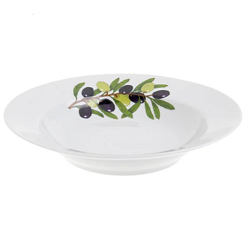 Тарелка глуб. 200мм  дек Оливки  фарф  06878