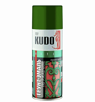 Грунт-эмаль по ржавчине зеленая 520мл KUDO 12шт/уп KU-316002