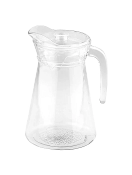 Кувшин ст 1,6л Дели Гласс Deli Glass "Фафорит" д10*21,5см прозр/пласт/крышк (ДМ) EH1009-2