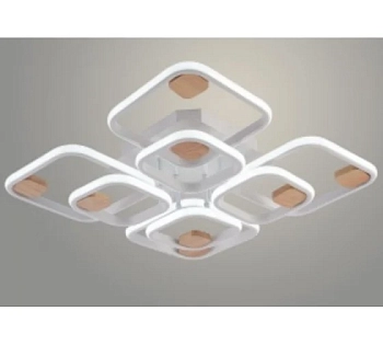 Люстра 06343/4DK PR WT+WOOD белый/дерево 120W LED 3000K-6000K d660 ПДУ(ИК) диммер
