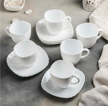 Набор чайный БЭЙСИК белый 12пр 220мл