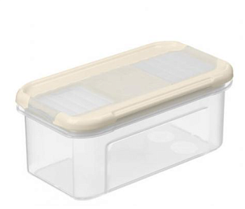 Емкость для сыпучих продуктов "Modena" прямоугольная 0,5л с дозатором (светло-бежевый)